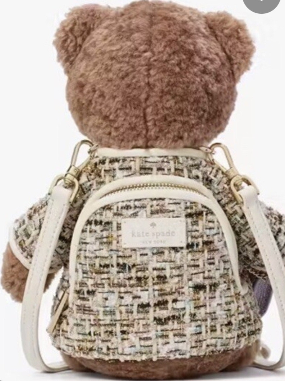 kate spade Teddy Bear Crossbody Bag in Brown with Pink Accents - Picture 7 of 14